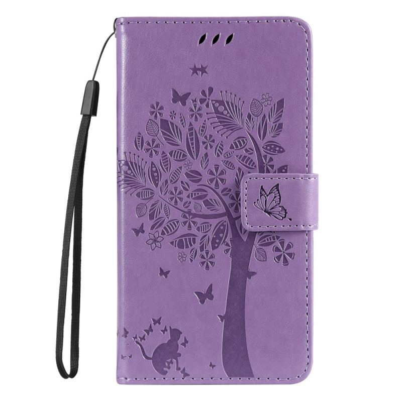 Capa Flip Para Samsung Galaxy M52 5G Árvore Florida E Gato