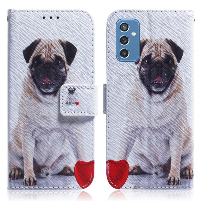 Capa Flip Para Samsung Galaxy M52 5G Cachorro Pug