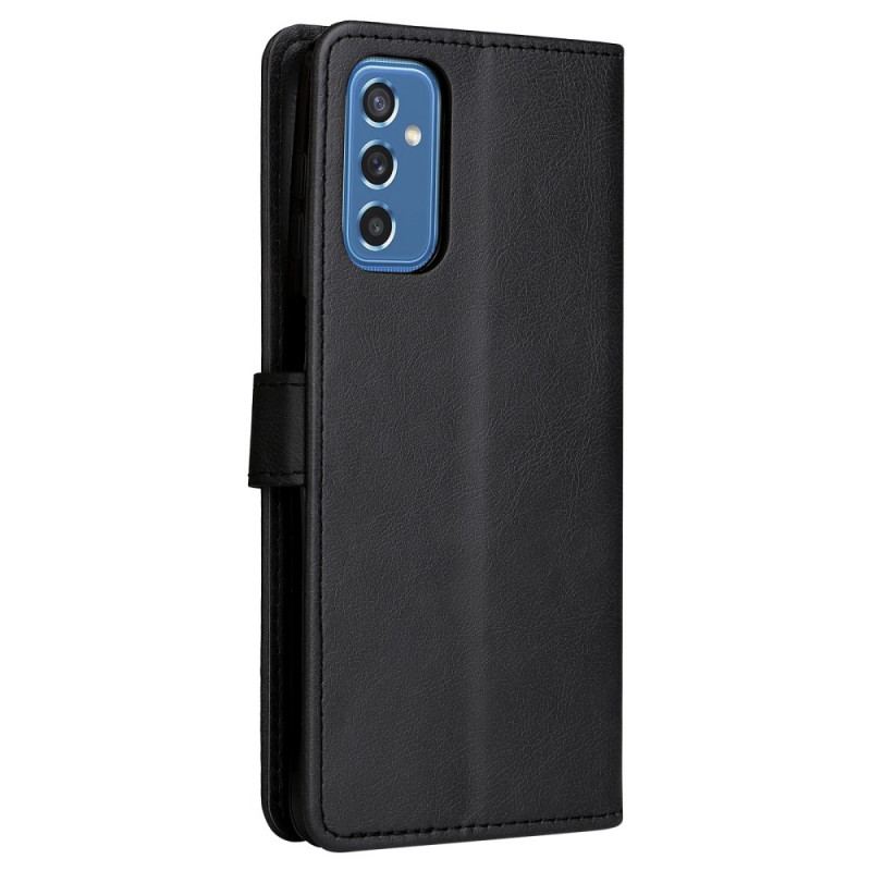 Capa Flip Para Samsung Galaxy M52 5G De Cordão Couro Fosco Com Tiras