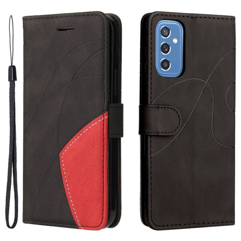 Capa Flip Para Samsung Galaxy M52 5G De Cordão Linha De Tinta De Cordão