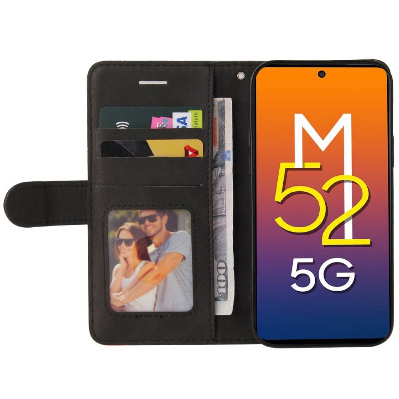 Capa Flip Para Samsung Galaxy M52 5G De Cordão Linha De Tinta De Cordão