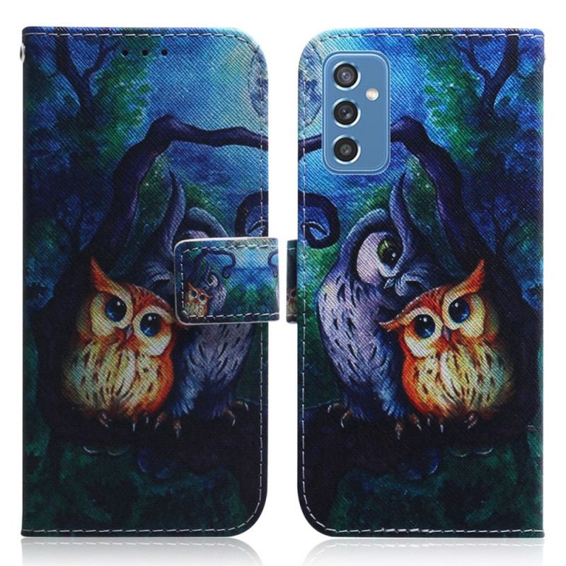 Capa Flip Para Samsung Galaxy M52 5G Corujas Misteriosas