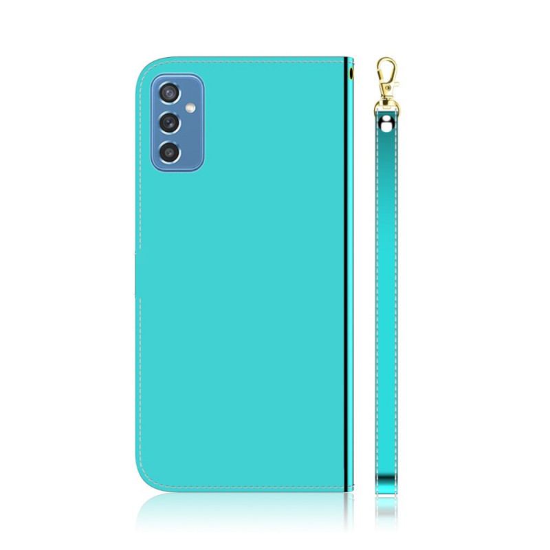 Capa Flip Para Samsung Galaxy M52 5G Espelho De Couro Falso