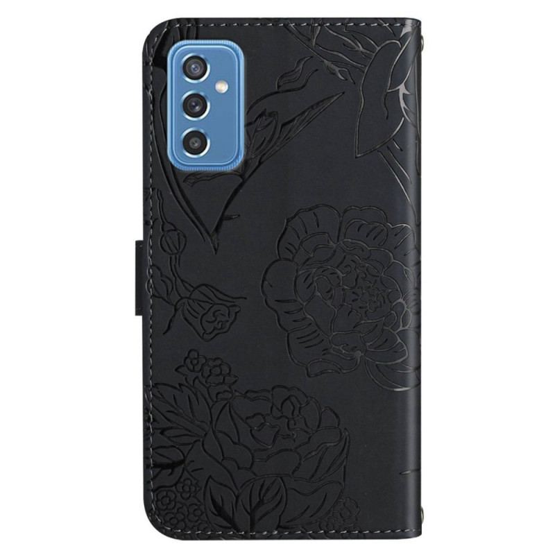 Capa Flip Para Samsung Galaxy M52 5G Padrões De Rosa