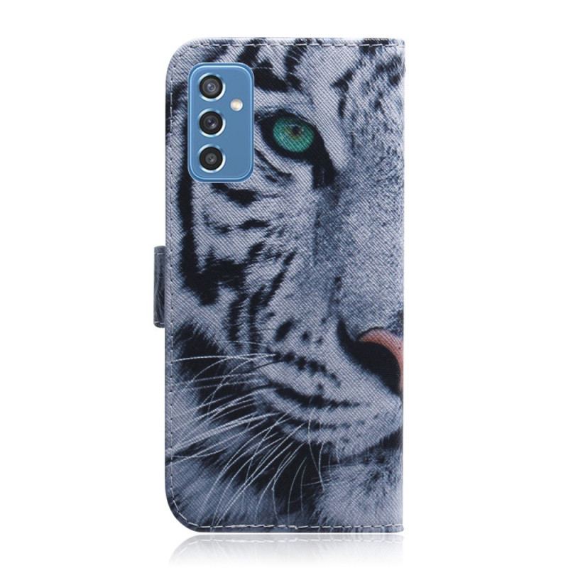 Capa Flip Para Samsung Galaxy M52 5G Tigre Branco