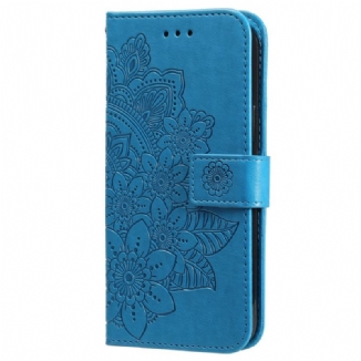 Capa Folio Para Samsung Galaxy M52 5G Flores De Mandala