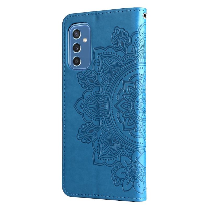 Capa Folio Para Samsung Galaxy M52 5G Flores De Mandala