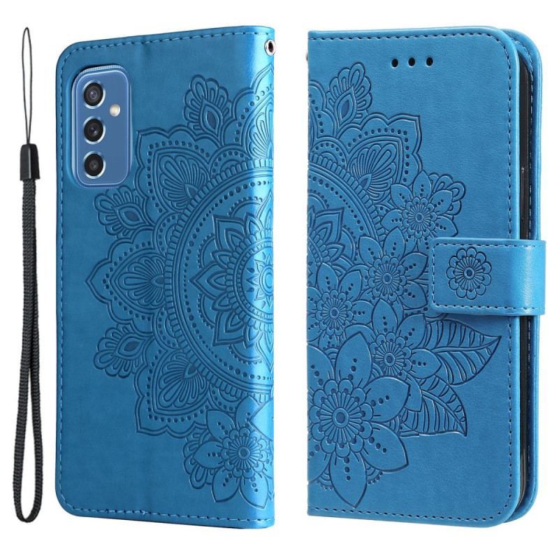 Capa Folio Para Samsung Galaxy M52 5G Flores De Mandala