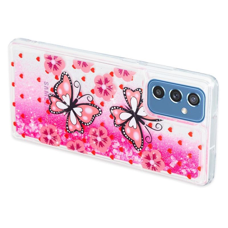 Capa Para Samsung Galaxy M52 5G Borboletas Cor De Rosa