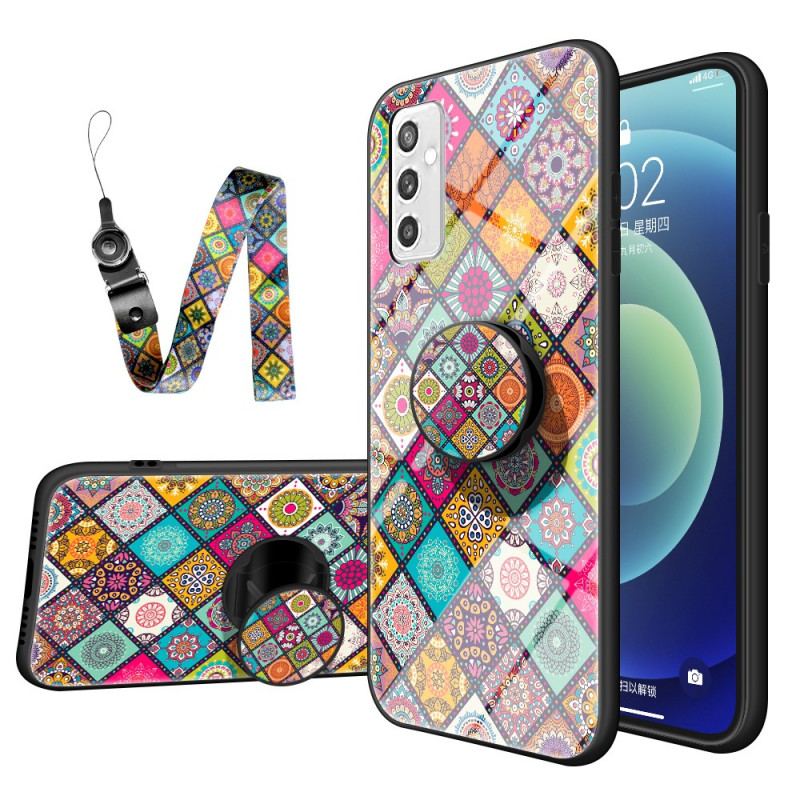 Capa Para Samsung Galaxy M52 5G De Cordão Tapeçaria Oriental