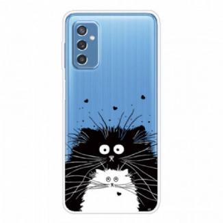 Capa Para Samsung Galaxy M52 5G Gatos Preto E Branco