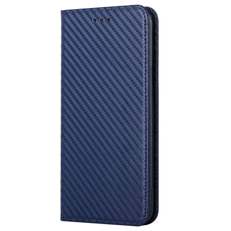 Capa De Celular Para iPhone 14 De Cordão Flip Estilo Strappy Fibra De Carbono