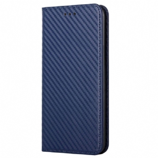 Capa De Celular Para iPhone 14 De Cordão Flip Estilo Strappy Fibra De Carbono