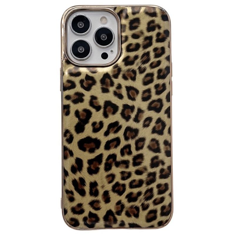 Capa De Celular Para iPhone 14 Efeito Pele De Leopardo