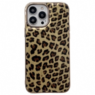 Capa De Celular Para iPhone 14 Efeito Pele De Leopardo