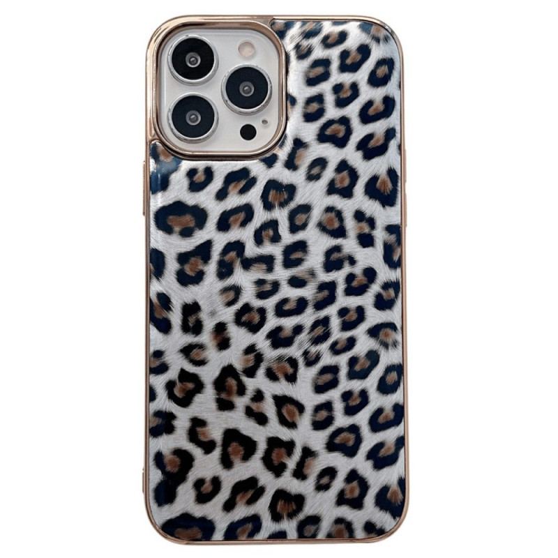 Capa De Celular Para iPhone 14 Efeito Pele De Leopardo