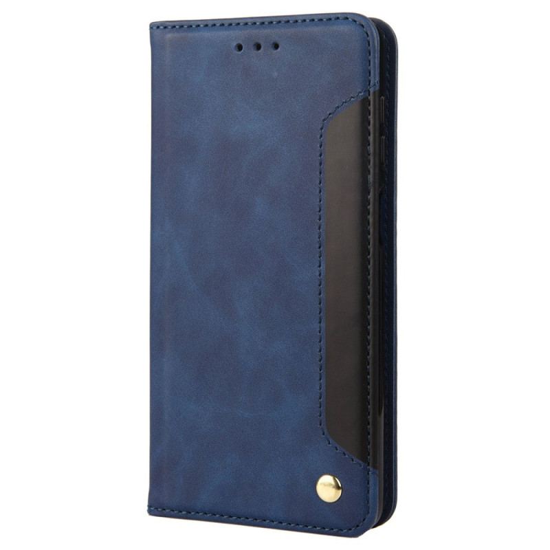 Capa De Celular Para iPhone 14 Flip Bicolor Com Rebite