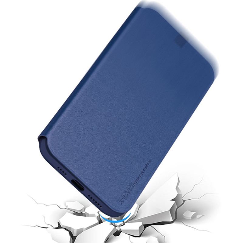 Capa De Celular Para iPhone 14 Flip Couro Falso Nível X