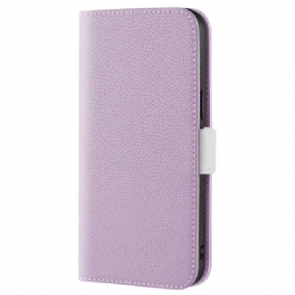 Capa De Celular Para iPhone 14 Flip Couro Sintético De Lichia