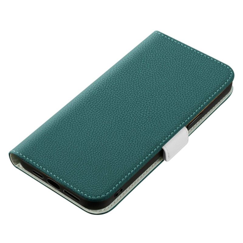 Capa De Celular Para iPhone 14 Flip Couro Sintético De Lichia