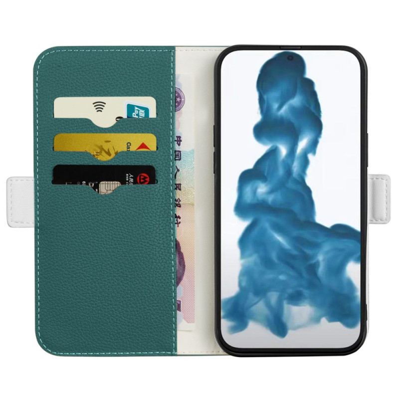 Capa De Celular Para iPhone 14 Flip Couro Sintético De Lichia