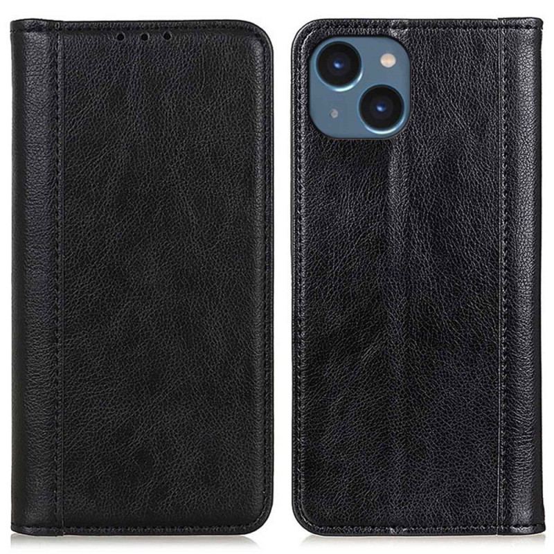 Capa De Celular Para iPhone 14 Flip Elegante Couro Rachado