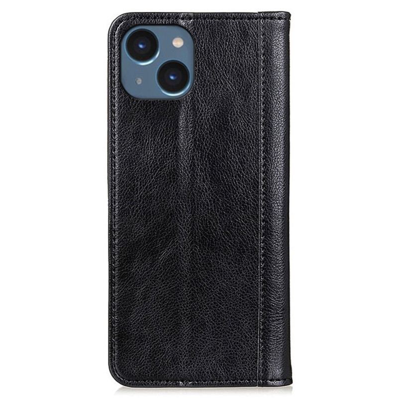 Capa De Celular Para iPhone 14 Flip Elegante Couro Rachado