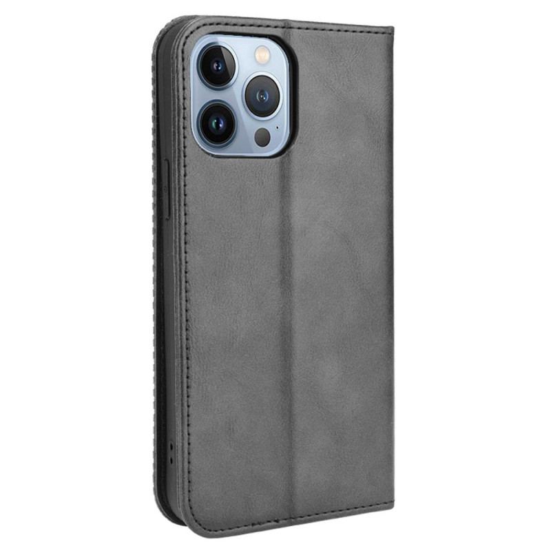 Capa De Celular Para iPhone 14 Flip Estilo De Couro Estilizado