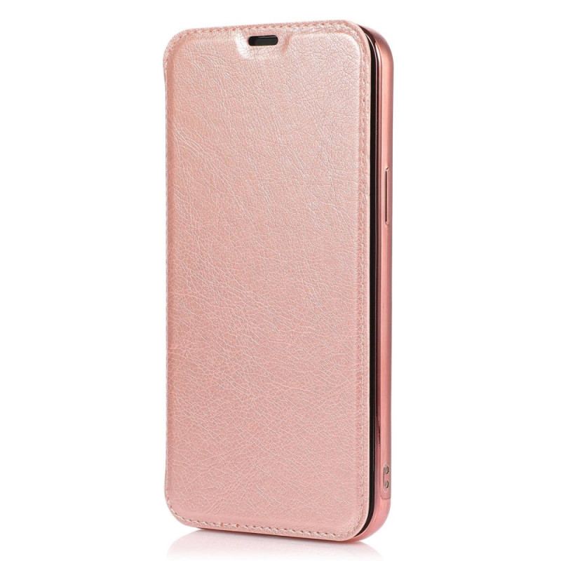 Capa De Celular Para iPhone 14 Flip Titular De Cartão De Couro Sintético