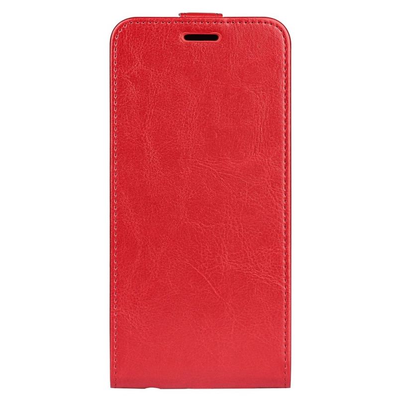 Capa De Couro Para iPhone 14 Flip Efeito De Couro Com Aba Vertical