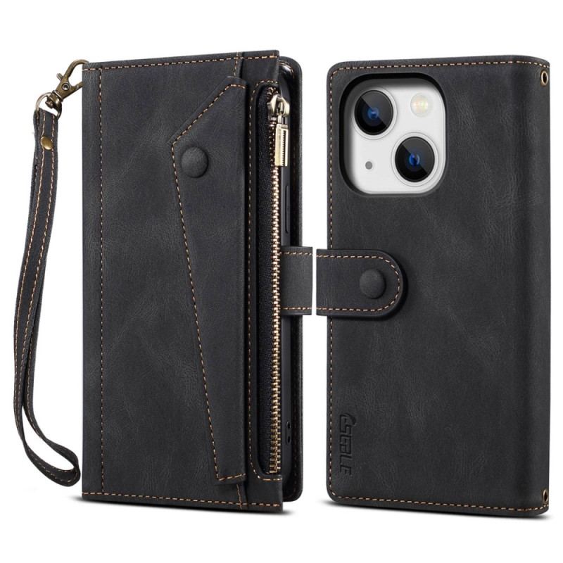 Capa Flip Para iPhone 14 Com Bolsa De Zíper