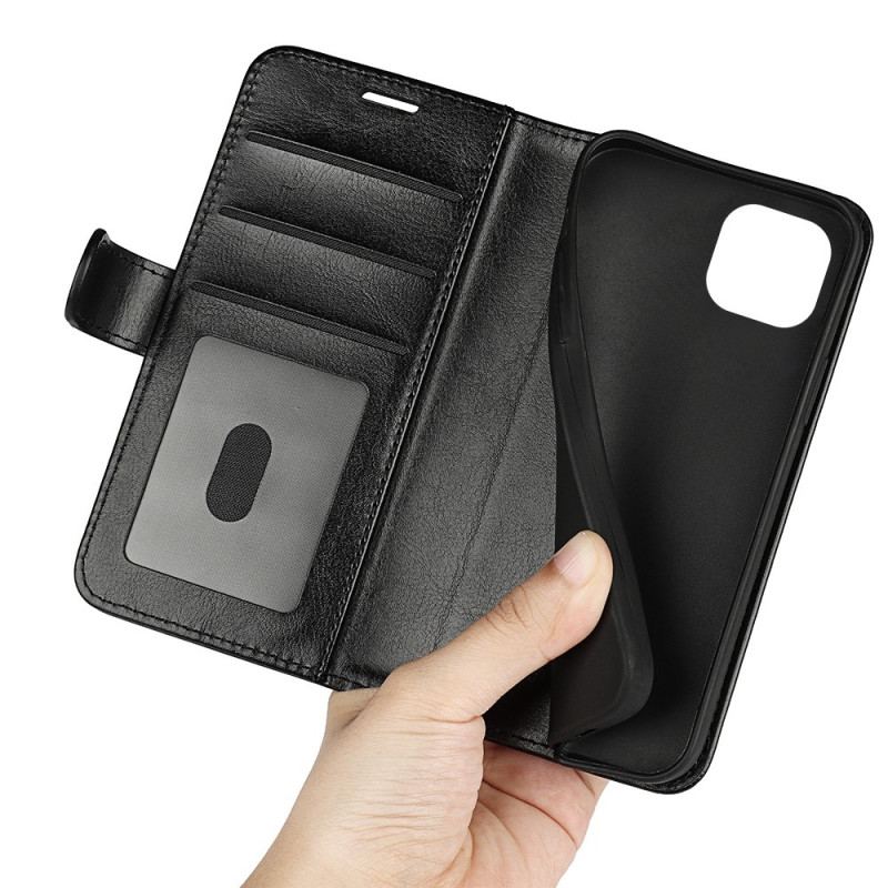 Capa Flip Para iPhone 14 Couro Sintético