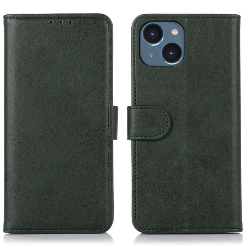 Capa Flip Para iPhone 14 Couro Sintético Fosco