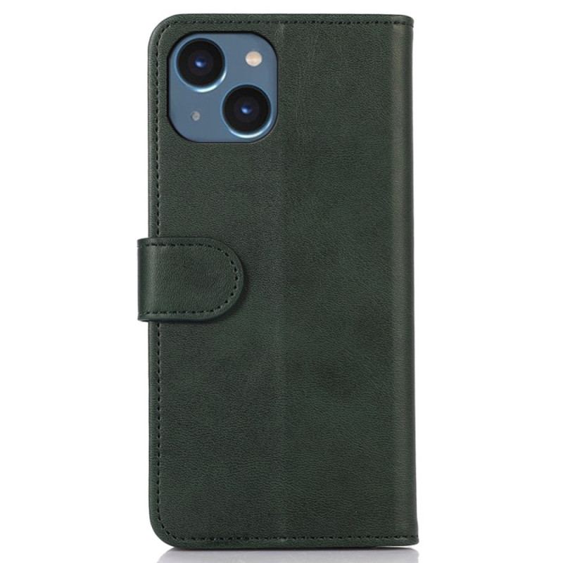 Capa Flip Para iPhone 14 Couro Sintético Fosco