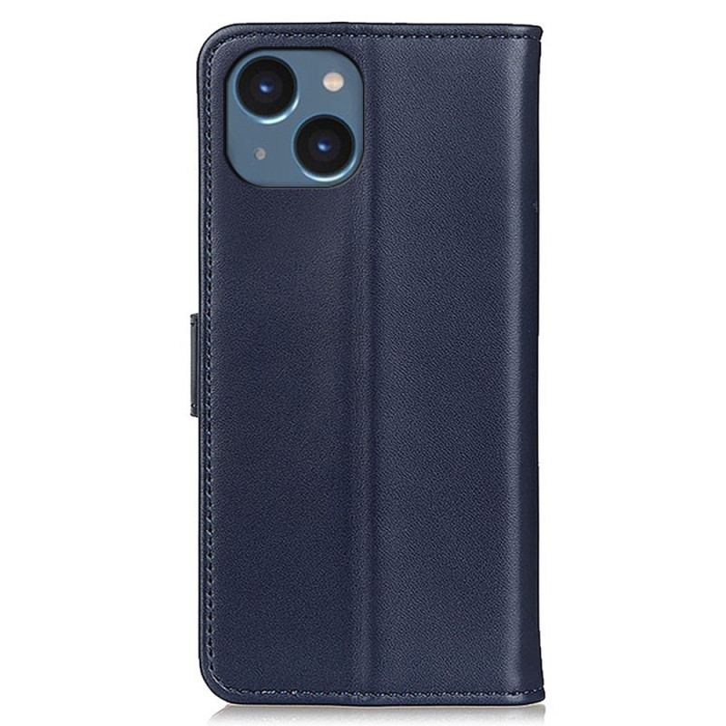 Capa Flip Para iPhone 14 Couro Sintético Liso