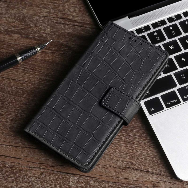 Capa Flip Para iPhone 14 Crocodilo