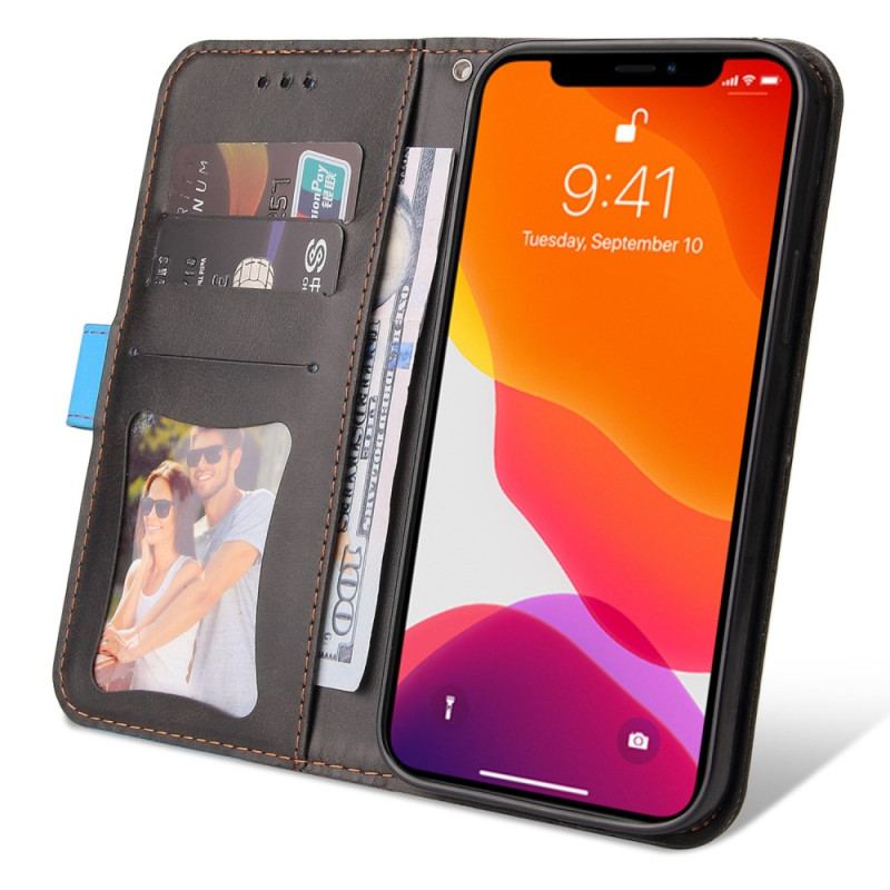 Capa Flip Para iPhone 14 Dois Tons Com Alça