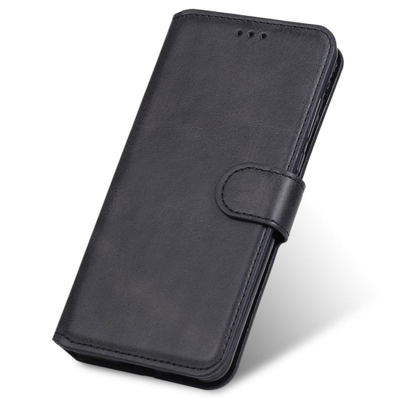 Capa Flip Para iPhone 14 Efeito Couro Retrô