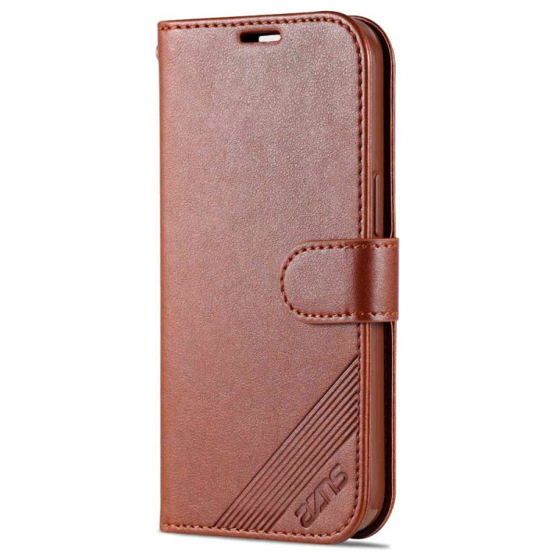 Capa Flip Para iPhone 14 Estilo De Couro Azns