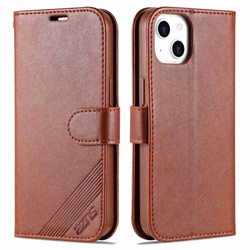 Capa Flip Para iPhone 14 Estilo De Couro Azns