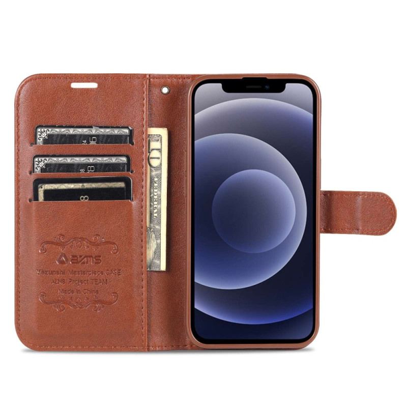 Capa Flip Para iPhone 14 Estilo De Couro Azns