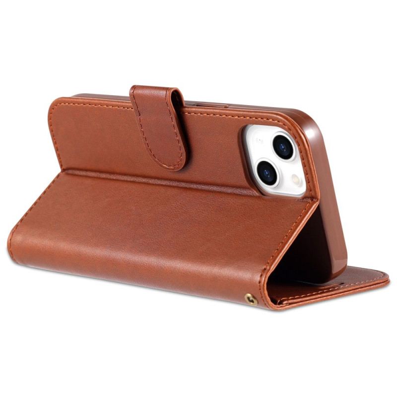 Capa Flip Para iPhone 14 Estilo De Couro Azns