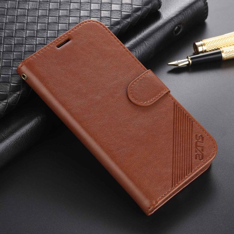 Capa Flip Para iPhone 14 Estilo De Couro Azns