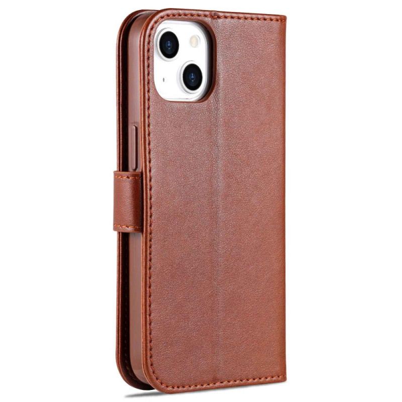 Capa Flip Para iPhone 14 Estilo De Couro Azns