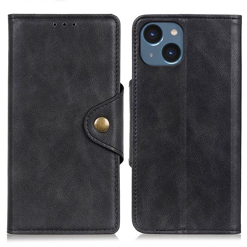 Capa Flip Para iPhone 14 Fecho De Botão Magnético