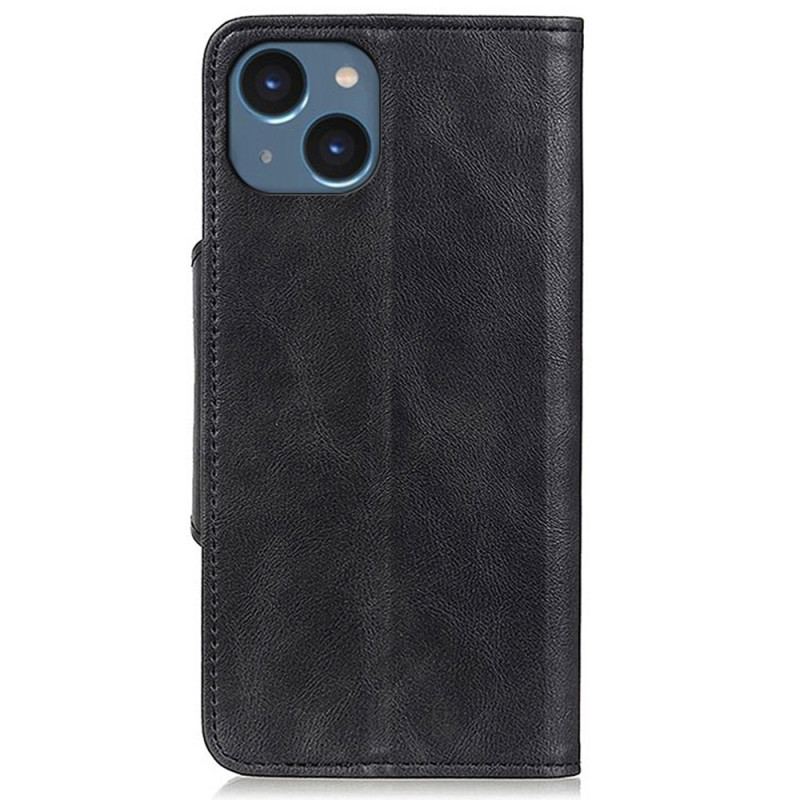 Capa Flip Para iPhone 14 Fecho De Botão Magnético