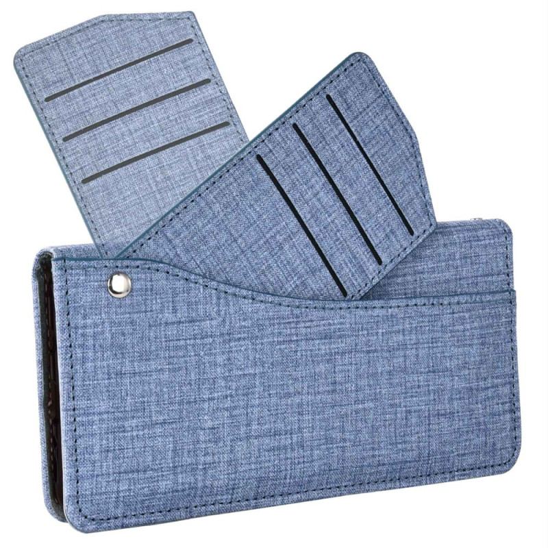 Capa Flip Para iPhone 14 Jeans Com Porta-cartão Giratório