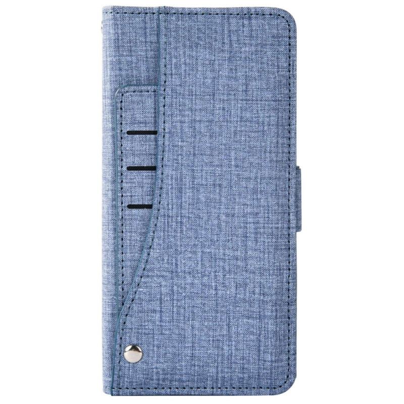 Capa Flip Para iPhone 14 Jeans Com Porta-cartão Giratório