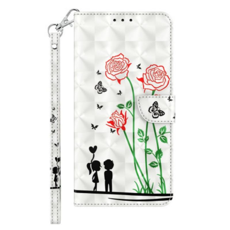 Capa Folio Para iPhone 14 De Cordão Cordão Dente-de-leão Love