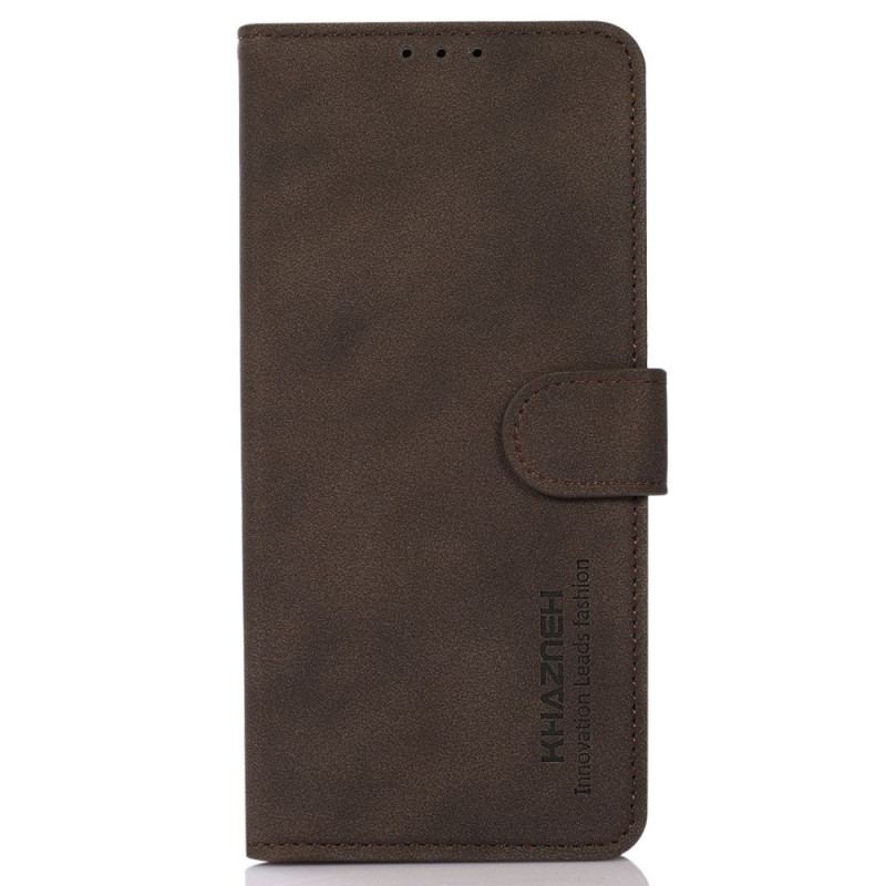 Capa Folio Para iPhone 14 Khazneh Moda Efeito Couro